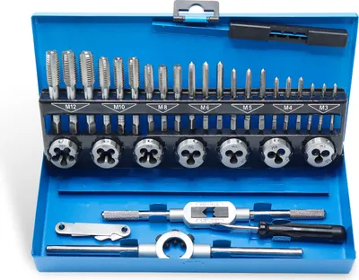 Produktbild von Gewindeschneider Set Gewindeschneidsatz Gewindebohrer M3-M12 Gewinde Schneider
