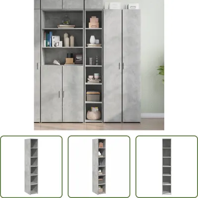 Produktbild von The Living Store Highboard Betongrau 30x41x185 cm Holzwerkstoff
