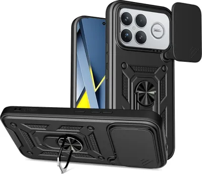 Produktbild von Handyhülle mit Ring für POCO F8 Ultra, Tech-Protect Camshield Pro, Schwarz