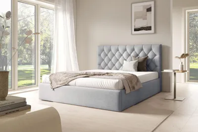 Produktbild von Doppelbett mit Lattenrost 180x200 TAISA 4 - hellgrau