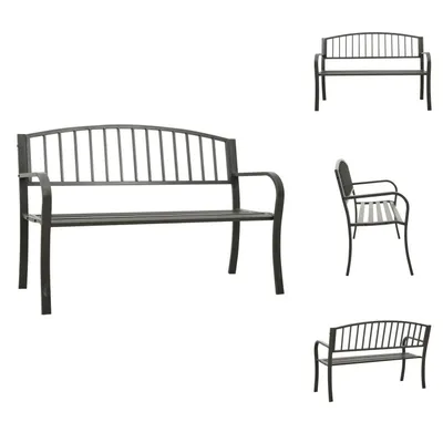 Produktbild von vidaXL Gartenbank Grau 120 cm Stahl -  Gartenbänke
