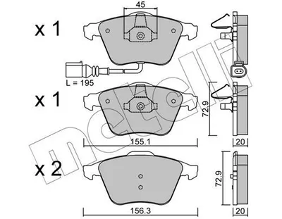 Produktbild von METELLI Bremsbeläge Satz Vorne Bremsklötze für VW GOLF VI (5K1) 22-0549-4