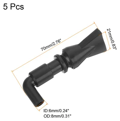 Produktbild von 5stk Aquarium Dš¹se 360¡ãFrei Drehbar Plastik Aquarium Pumpe Dš¹se 8mm/0.31" AD Flach Wasser Auslass Rš¹cklauf Rohr Anschluss fš¹r Aquarien Becken(Schwarz)