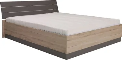 Produktbild von Furniture24 Bett Dione DO4 Bettrahmen Bettgestelle 160x200 cm Ehebett mit Latterost Sanremo Eiche / Aschgrau