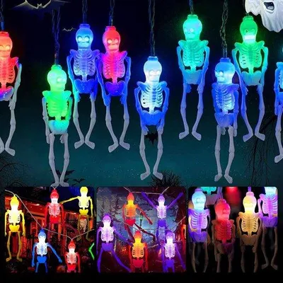 Zdjęcie produktu dla Zestaw szkieletów z oświetleniem LED – 10 sztuk – dekoracje na Halloween – oświetlenie na Halloween – dekoracje na Halloween – dekoracje zewnętrzne na Halloween – dekoracje świetlne na Halloween