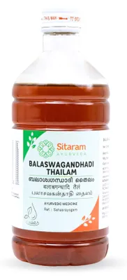 Produktbild von Sitaram Ayurveda Balaswagandhadi Thailam 450 ml - Ayurvedisches Massageöl für Körper und Gliedmaßen