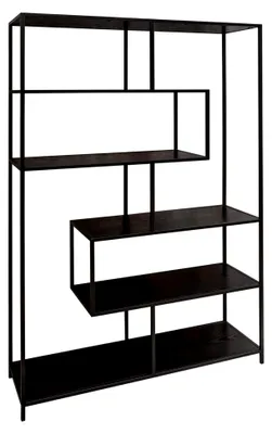 Produktbild von Industriales Bücherregal Slim LINE 185 cm Esche schwarz mit sechs Regalböden