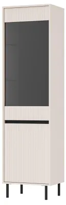 Produktbild von Selsey Osaka - Vitrine 2-türig mit geriffelter Front, Sandbeige, 56 cm