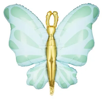 Immagine prodotto di Palloncino in foil a farfalla, verde, menta, 69x69 cm