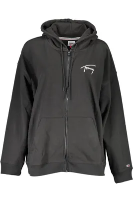 Produktbild von Damen Trainingsjacke Schwarz mit Kapuze & Reißverschluss - Nachhaltig