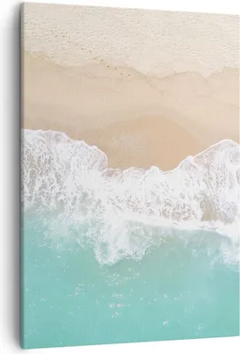 Produktbild von Bild auf Leinwand - Leinwandbild - Einteilig - Meer Welle Sand - 50x70cm - Wand Bild - Wanddeko - Wandbilder - Leinwanddruck - Kunstdruck - Wanddekoration - Leinwand bilder - Wandbild - PA50x70-3937