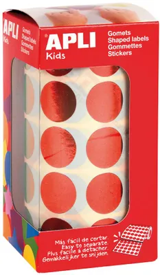 Image de APLI kids 12049 APLI kids autocollant "rond", sur rouleau, rouge métallique
