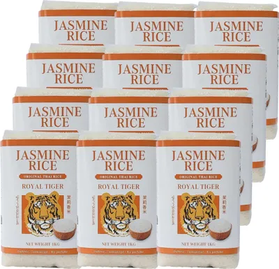 Obrázek produktu pro Royal Tiger jasminová voňavá rýže, 12x 1kg balení, z Thajska