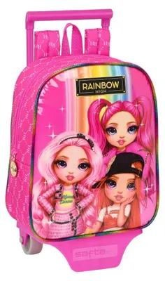 Imagen del producto de Mochila con ruedas Rainbow High, color fucsia (22 x 28 x 10 cm)