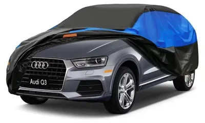 Image de Housse de protection pour voiture, imperméable et respirante, pour Audi Q3 (2012-2024), disponible en noir ou en bleu