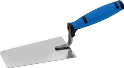 Image de Truelle de maçon - col en S - inox - 2K - ronde - 180mm