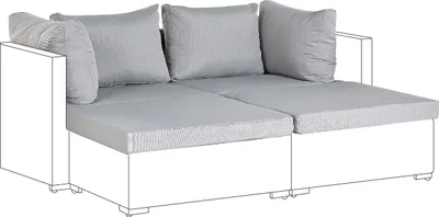 Produktbild von BELIANI Set Kissenbezüge für Gartenlounge Grau Polyester Reißverschlüsse UV-Schutz 4 Sitz- 2 Seiten- und 2 Rückenkissenbezüge Garten Balkon