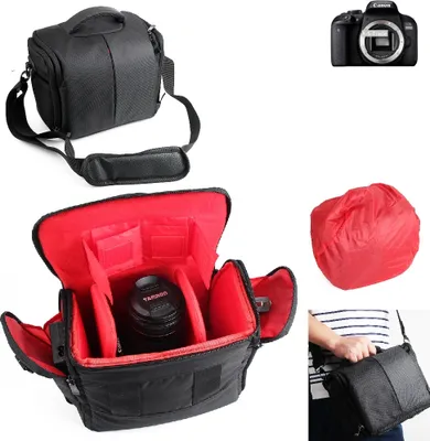 Produktbild von K-S-Trade Kompatibel mit Canon EOS 800D Kameratasche Fototasche Schultertasche Zubehör Tasche einteilbare Trennwänden für Systemkamera, DSLR DSLM