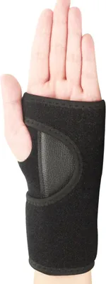 Produktbild von Handgelenkstütze mit verstellbarem Handgelenkriemen, atmungsaktive und verstellbare Handgelenkstütze, Sport-Handgelenkschutz aus Stahlplatte für Erwachsene, abnehmbar, handfixiert, Schutzausrüstung für Sport (Linke Hand, Schwarz)