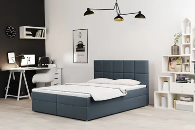 Produktbild von Boxspringbett Schlafzimmerbett FRASCO 200x220cm in Stoff Soro Blau