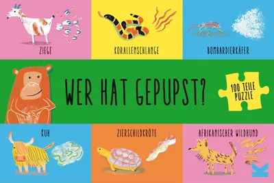 Produktbild von Puzzle 100 Teile für Kinder ab 5 Jahren: Lustige und faszinierende Tier-Pups-Fakten