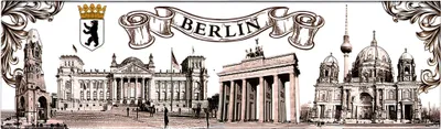 Produktbild von Magnet 17 x 5 cm - Berlin Souvenir - Sehenswürdigkeiten 04 - Kühlschrankmagnet