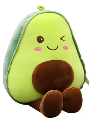 Produktbild von Avocado Kuscheltier Plüschkissen Kuschelpartner Stresspuppe - Superweich - Schmusetier für Kinder - Geschenk für Kinder und Erwachsene