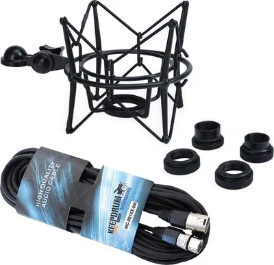 Image de keepdrum microphone-araignée MS090B multi-araignée noir avec câble