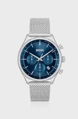 Produktbild von Chronographenuhr mit blauem Zifferblatt und Mesh-Armband 1514052