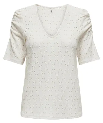 Obrázek produktu pro Onlrosa, halenka s krátkým rukávem a kulatým výstřihem, model V-Neck Puff Top, JRS