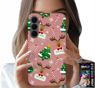 Produktbild von Etui Do Samsung Galaxy S26 - Świąteczne Renifery Choinki Laska Wzory