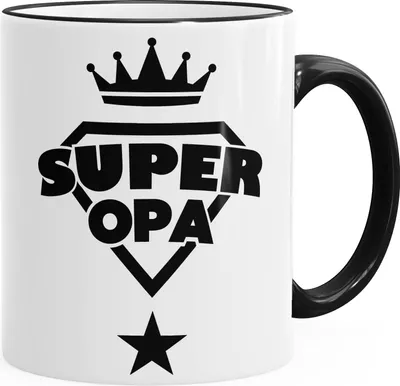 Produktbild von Super Opa Tasse Geschenk-Tasse MoonWorks® schwarz unisize