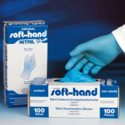 Produktbild von Handschuhe Nitril, blau, unsteril, puderfrei, 100 Stück, div. Größen , Größe:sehr groß XL
