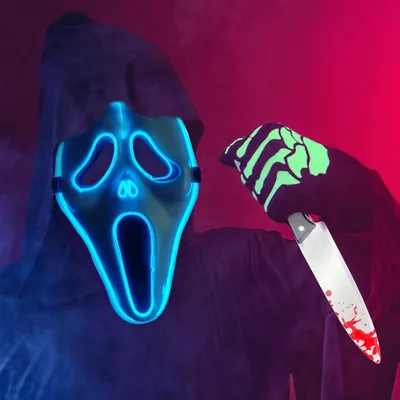 Produktbild von Halloween-Maske, leuchtende Set, mehrere Lichtmodi, für Halloween und Karneval