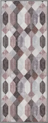 Produktbild von Teppich Läufer Flur - 80x200 cm - Vielfarbig - Rutschfest - Läufer für die Küche - Geometrisches Muster