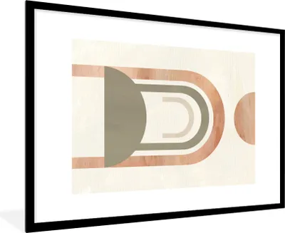 Produktbild von MuchoWow® Gerahmtes Poster Kreis - Abstrakt - Design 90x60 cm - Poster mit Schwarzem Bilderrahmen Wandposter Rahmen Foto Bilder - Wanddekoration - Fotos