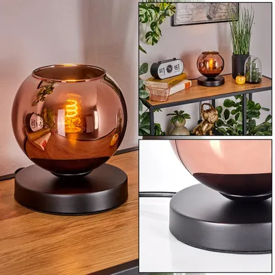 Produktbild von Cesaro Tischlampe aus Metall/Glas in Schwarz/Kupferfarben