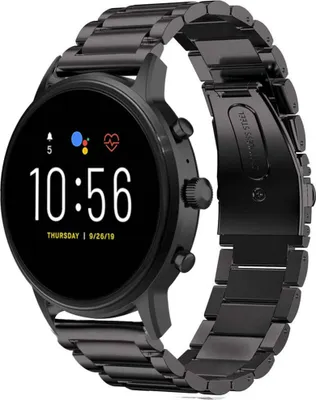 Produktbild von Strap-it Titanarmband - Kompatibel mit Fossil Gen 5Armband 44mm Fossil uhrenarmband Fossil ersatzarmband Uhren armband ersatz für Smartwatch 22mm Armband Schwarz22mm