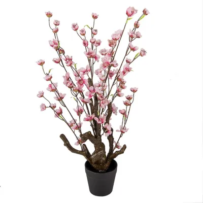 Image de Clayre & Eef Fleur de cerisier artificielle 70 cm Rose Plastique