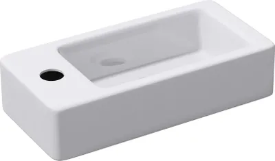 A white ceramic sink on a white background.