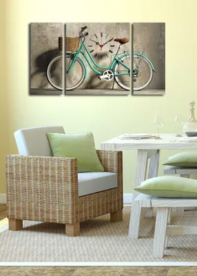 Produktbild von Opviq, 3P204045CS- CLA3634, Bunt, Wanduhren, 84 x 45 cm, 100% Wildleder -Leinwand