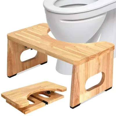 Produktbild von Klappbarer Holz-Toilettenhocker für eine richtige Sitzposition
