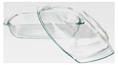 Produktbild von Brat- und Backform 4,1 L mit Deckel, 340 x 215 mm, Glas-Schüssel 2,5 L + Deckel 1,6 L, eckige Auflaufform, Wellco Kochgeschirr, feuerfeste Schale