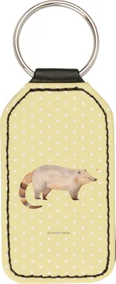 Produktbild von Mr. & Mrs. Panda schlüssel anhänger Nasenbär - Gelb Pastell - Geschenk, Rüsselbär, für, Nasenbären, Taschenanhänger, Bär, Lustige Sprüche, schlüsselbund