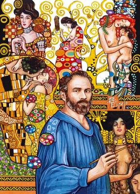 Produktbild von 3 D Ansichtskarte Juan Carlos Espejo: Klimt, Postkarte Wackelkarte Hologrammkarte Gemälde Kunst