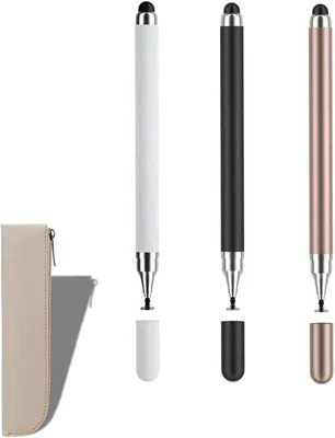 Produktbild von Leder-Stylus-Set für Touchscreens - 3er-Pack - mit Lederetui - für Smartphone und Tablet - ideal für unterwegs