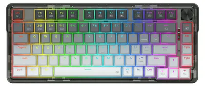 Zdjęcie produktu dla REDRAGON K673GG-RGB-PRO Ucal Pro, Przewodowy i Bezprzewodowy, USB + RF Wireless + Bluetooth, Mechaniczna, Czarny, Szary