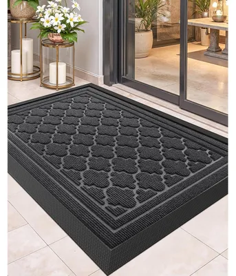 Produktbild von Fußmatte Groß 120 x 180 cm Grau Rutschfest Waschbar Wetterfest für Außen