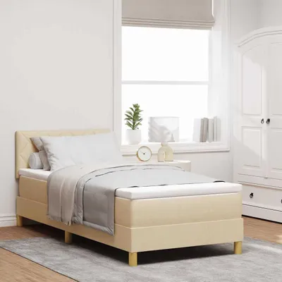 Produktbild von Maison Exclusive - Boxspringbett mit Kissen mit Kopfteil Creme 90 x 200 cm Stoff