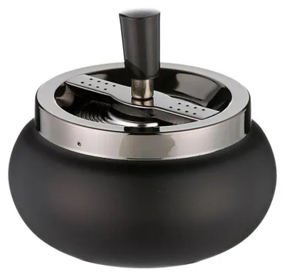 Produktbild von Angelo Schleuderaschenbecher / Drehascher schwarz/ anthrazit-metallic, 13 cm